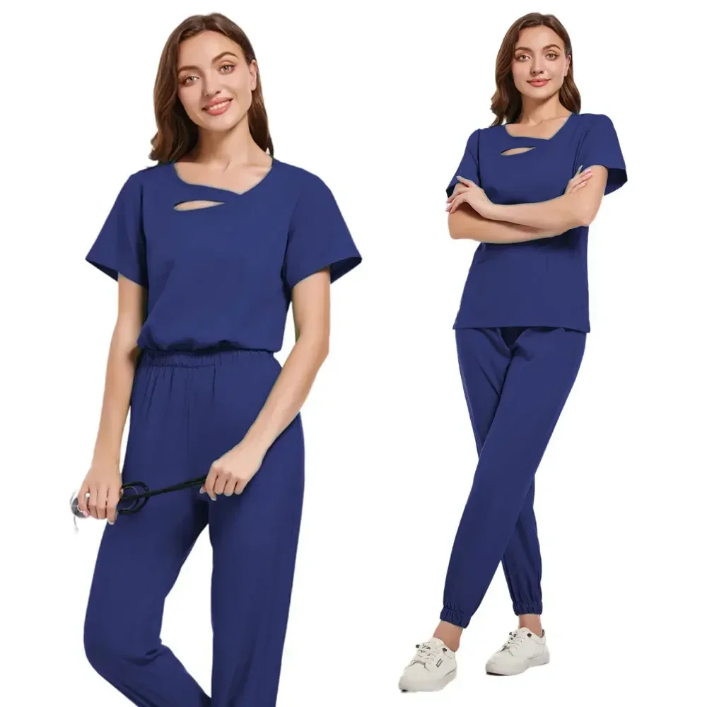 

2024 New Hospital Medical Scrub Suits Uniform Women Men Scrubs Set Beauty Work Clothes Nurse Accessories Dental Surgery Suit