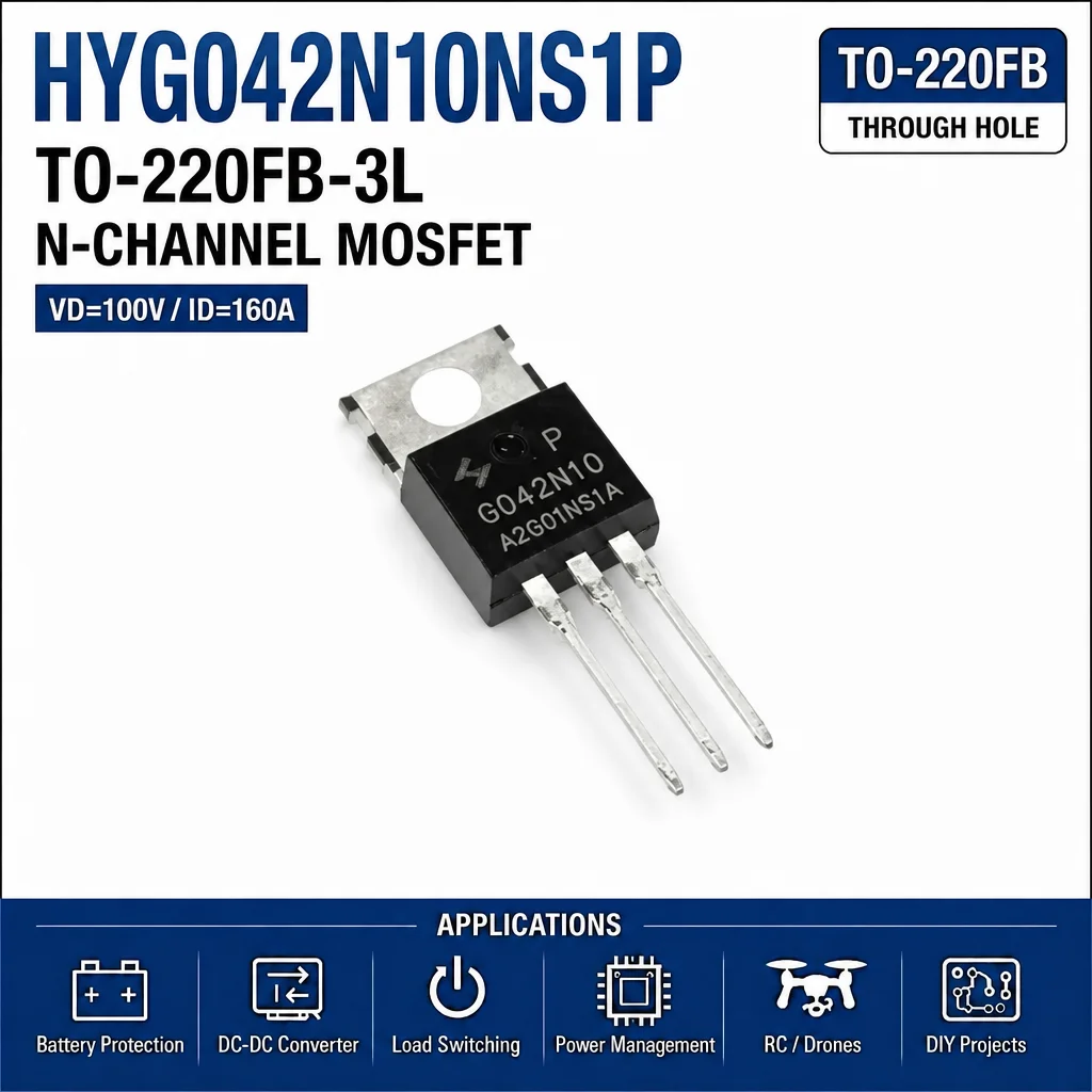 (10 pcs) HYG042N10NS1P TO-220FB-3L HYG042N10 G042N10 - N-Channel MOSFET 100V 160A 3.5mΩ