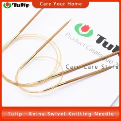 1 Pair 40/60/80/100cm Tulip Bamboo Knitting Needles For Knitting Circular Fishing Line Needles Rotatable Wool For Knitting