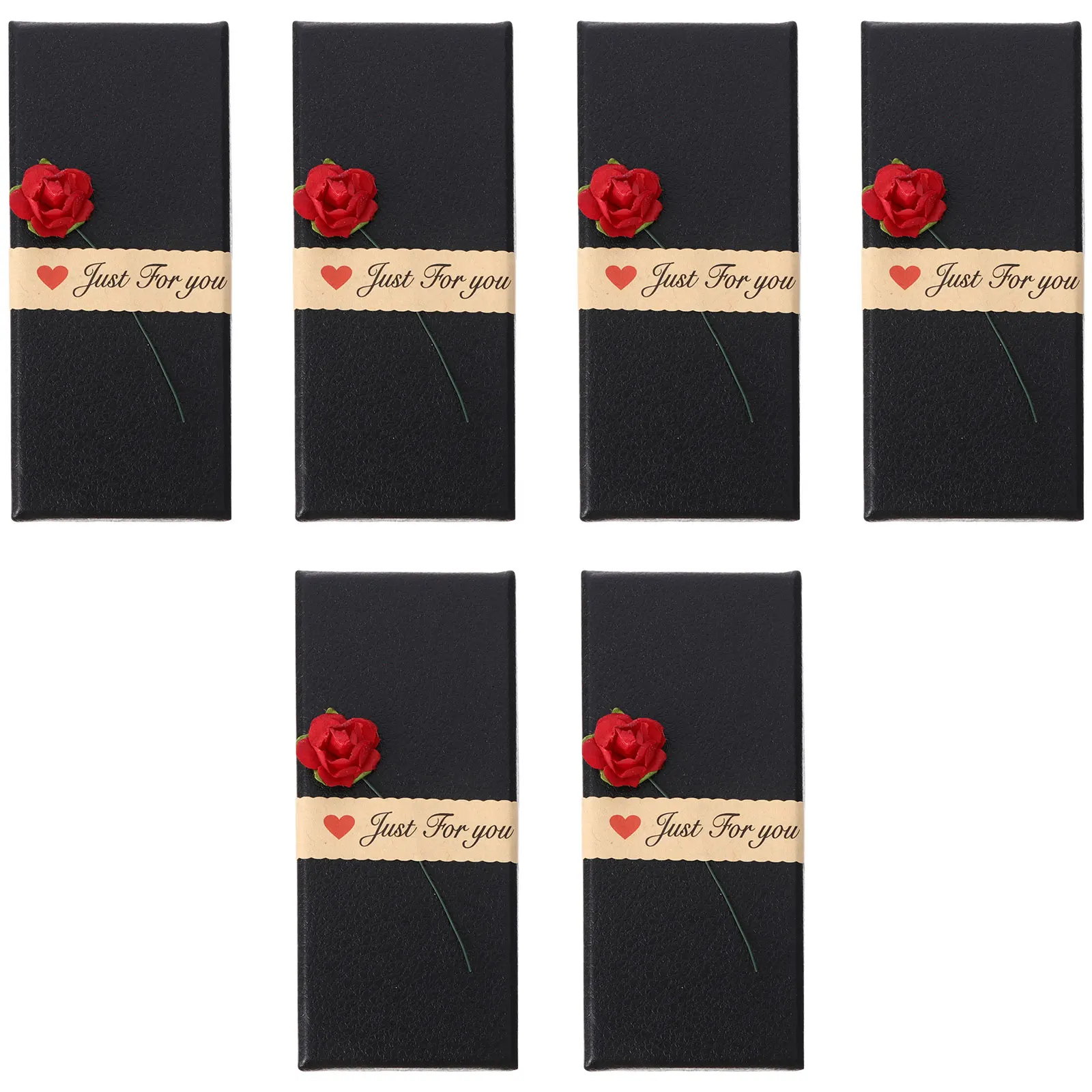

6 Pcs Lipstick Box Wedding Day Gift Rose Design Jewelry Case Round Delicate Flower Paper