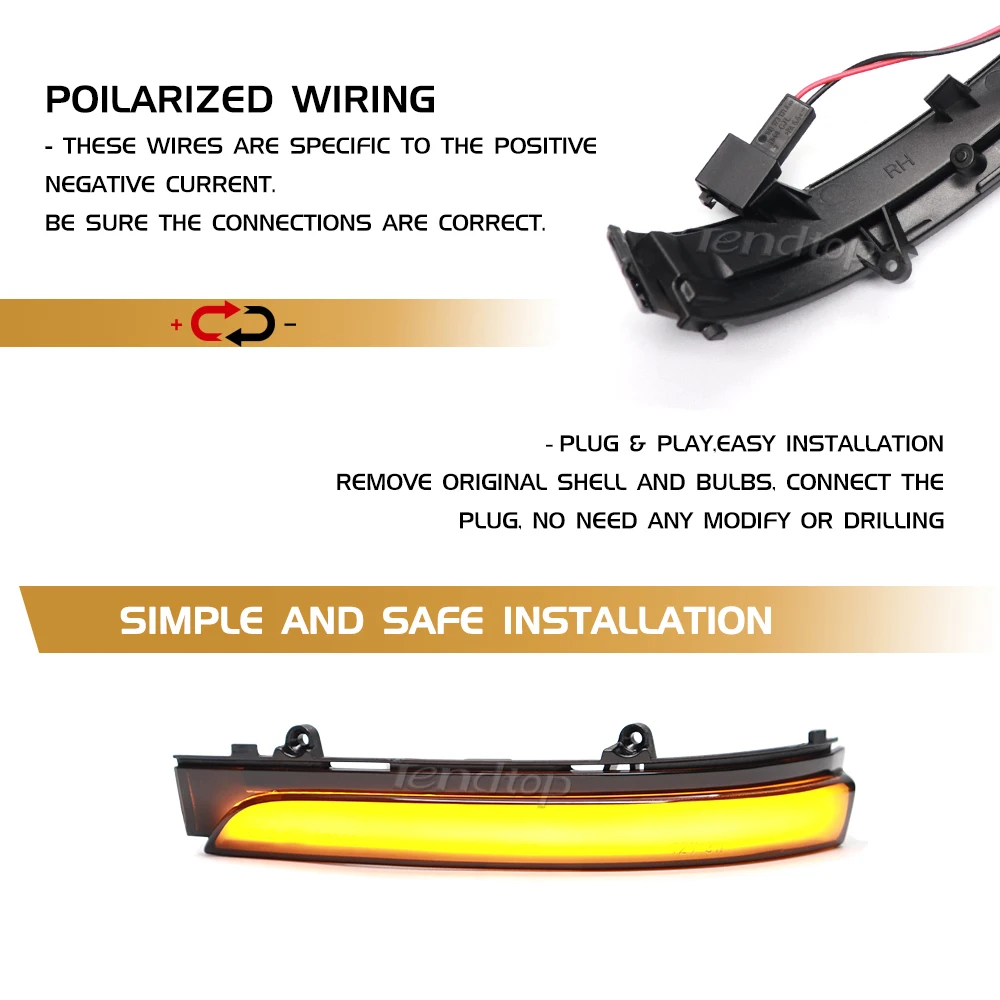 For SpaceFox Volkswagen Focus GOL G5 G6 G7 Polo Golf MK 4.5 Wind Sloop Passat CrossFox Rear View Mirror LED Dynamic Turn Signal