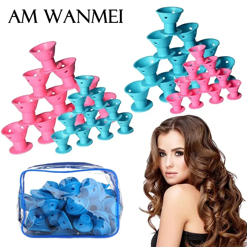 10/20pcs Soft Rubber Silicone Heatless Hair Curler Magic Hair Rollers Clips Portable No Heat DIY Curly Hair Styling Tools