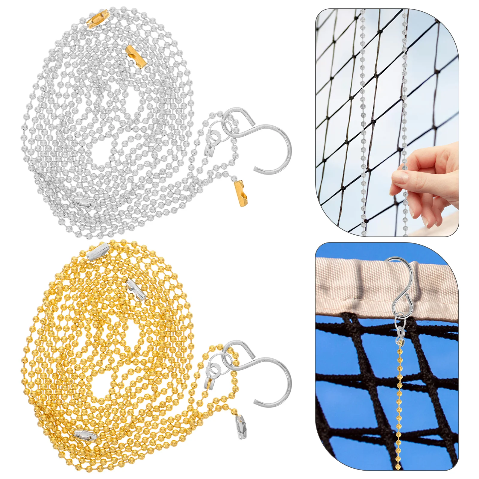 2 Pcs Volleyball Net Measurement Chain Equipment for Locator Tool Chains Copper Outdoor Measuring