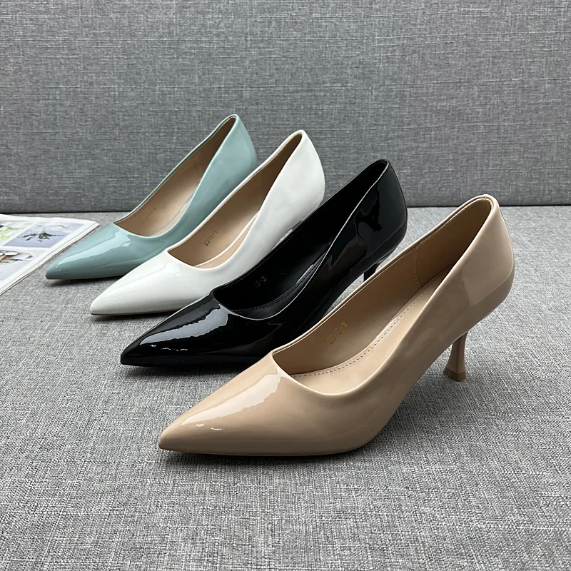 

Pumps Women 2024 Autumn New Black Pointed Toe Shallow Mouth High Heels Stiletto Work Office Women's Shoes