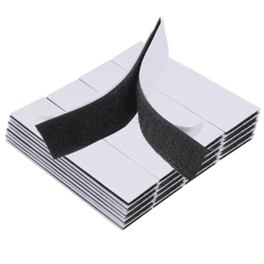 

48 Sets 1x4 Inch Hook and Loop Tape with Adhesive, Hook and Loop Black Nylon Heavy Duty, Nylon Self Adhesive Tape Heavy Duty St