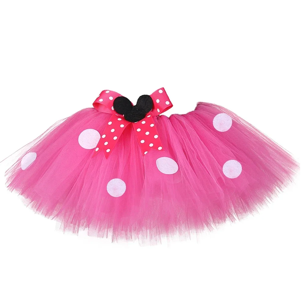 Baby Infant Girls Minnie Tutu Skirt Outfit Kids Fluffy Tutus with Bow Headband Toddler Girl New Year Costume for Birthday Party