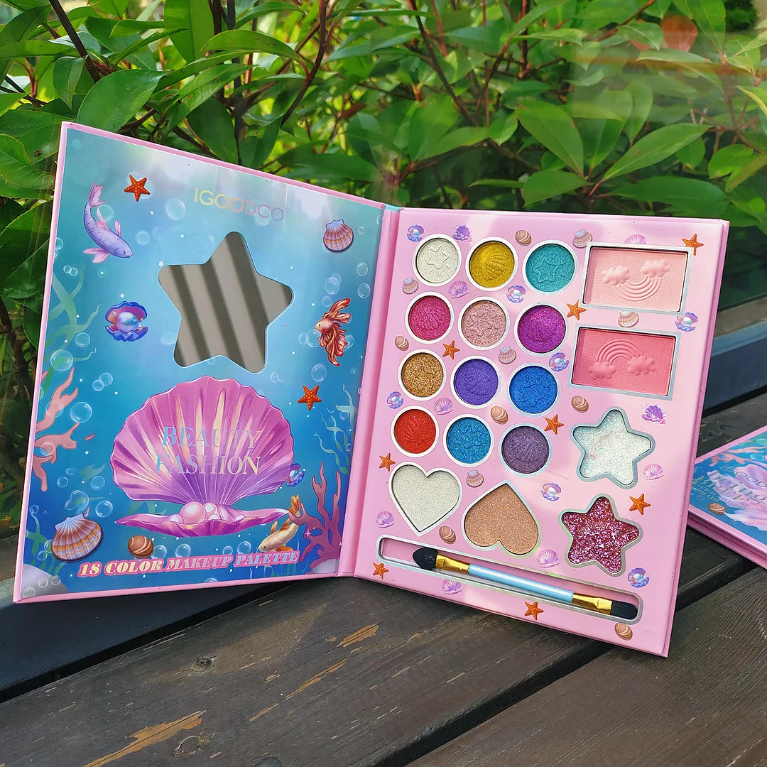 Eyeshadow Palette Makeup,18 Color Cartoon Fashionable EyeshadowPearlescent Highlight Eyeshadow Palette Eye Makeup for Daily Use