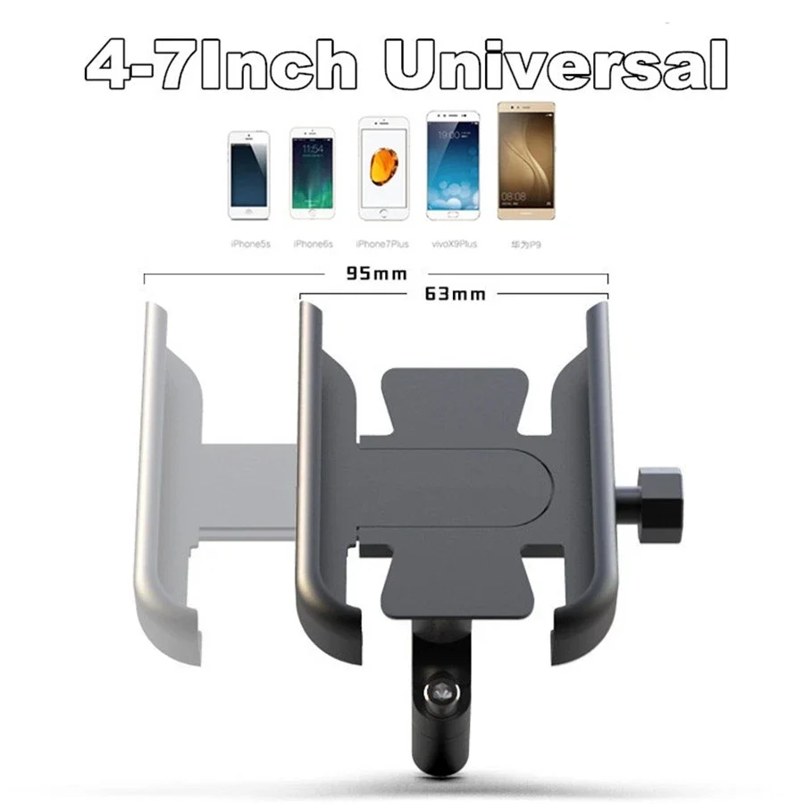 Motorcycle Metal Rearview Mirror Phone Mount Electric Scooter Rearview Mirror Bicycle Aluminum Alloy Navigation Phone Holder