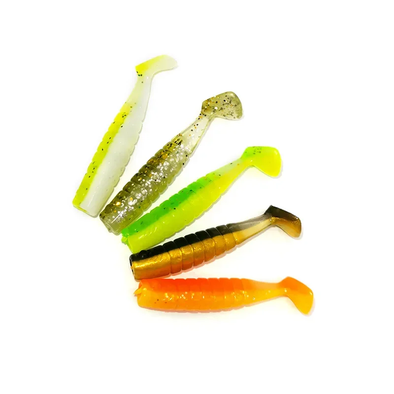New 10pcs Silicone Soft Lures Piece Artificial Tackle Bait 4cm 1g Goods For Fishing Sea Fishing Rockfishing Swimbait Wobblers