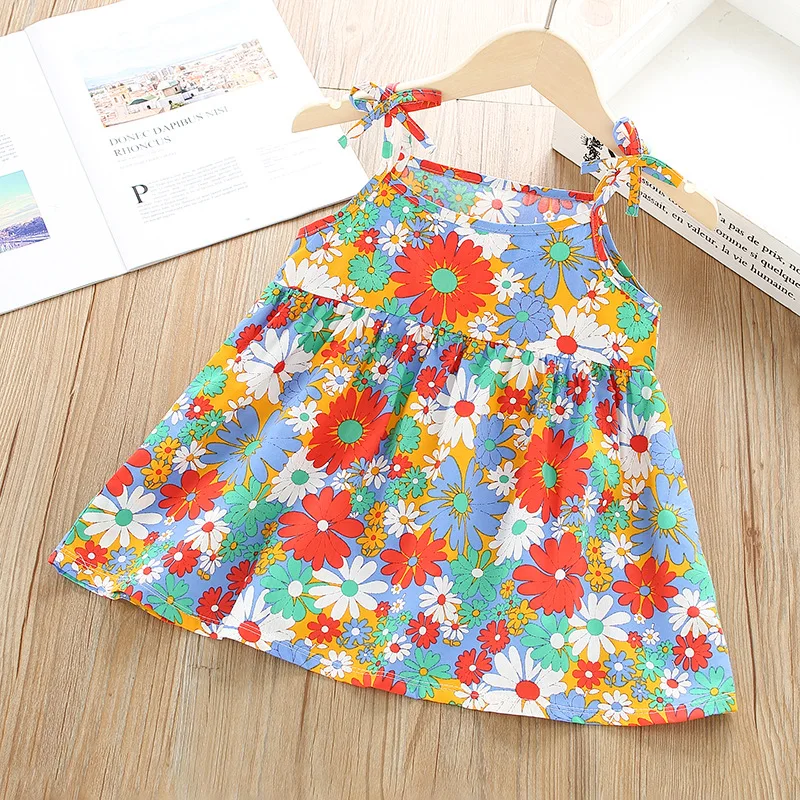 

New Summer Girls Dress 2022 Suspender Skirt Fashion Baby Dress Kids Casual Clothes Toddler Elegant Pink Lovely Princess Dresses