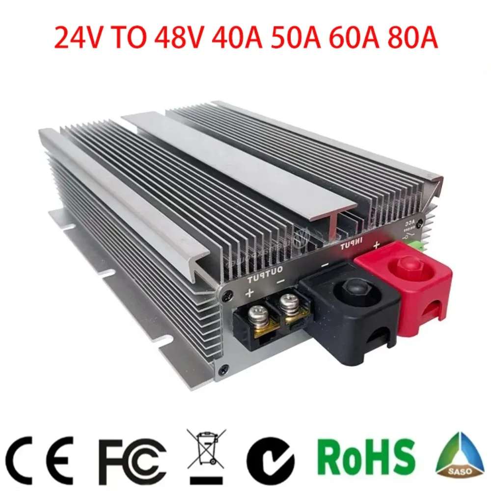 DC-DC Power Converter Stabilizer Boost 24V to 48V 40A 50A 60A 80A Step-up 18V-36V Voltage Regulator Waterproof Module Cars Buses