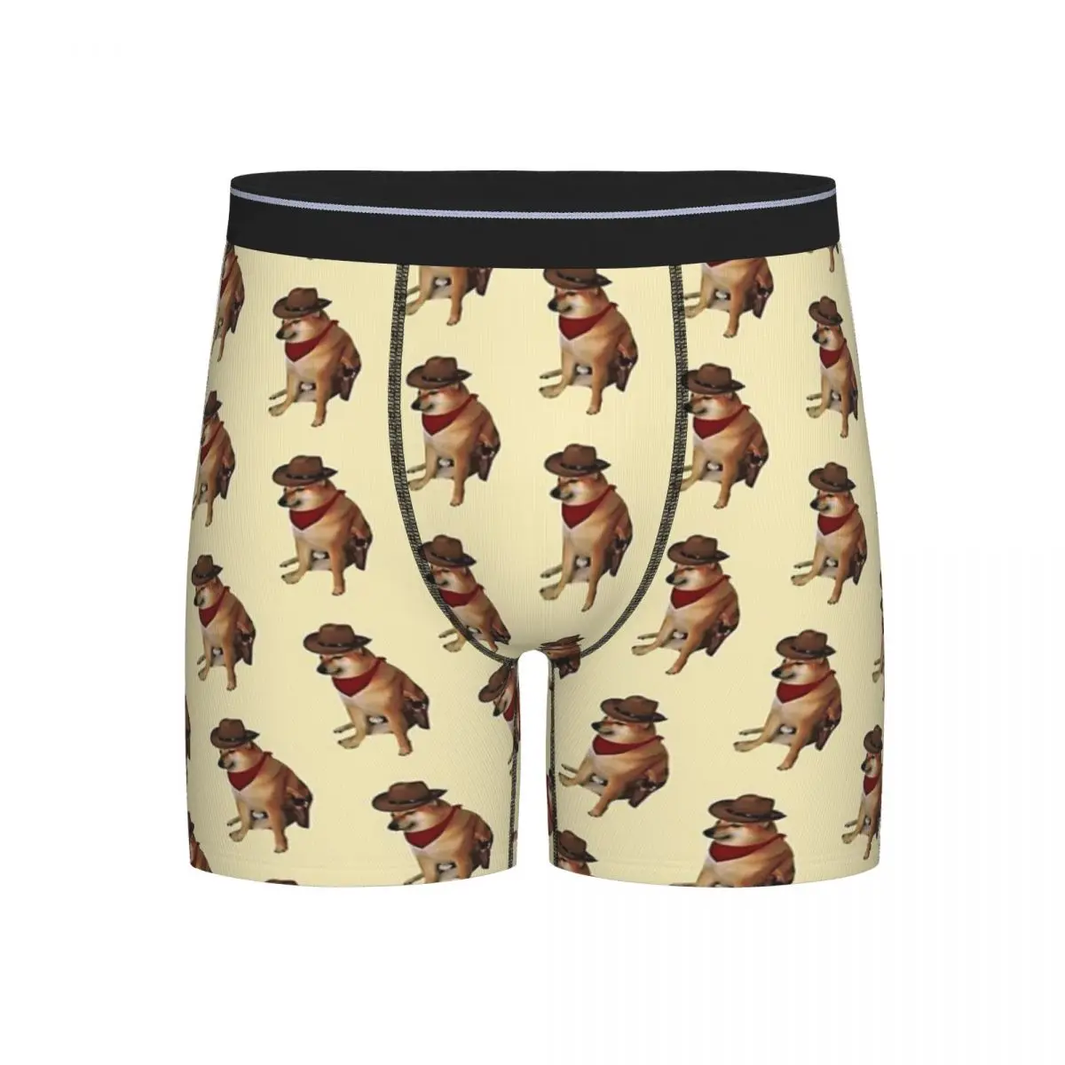

Long Boxer Underpants Shorts Cheems Doge Cowboy Panties Male Ventilate Underwear for Homme Man Boyfriend Gift