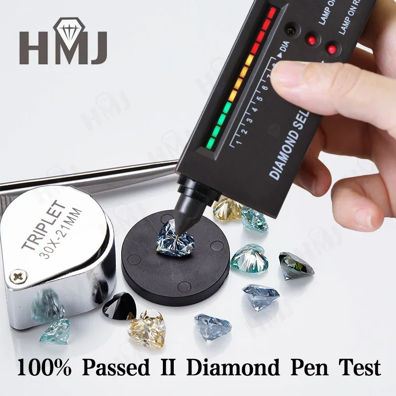 Moissanit Loser Stein Herzschliff D-Farbe VVS1 Reinheit mit Gutachten, bestanden Diamanttester, Schmuckherstellung für Ringe und Ohrringe, Großhandel – Detail 2