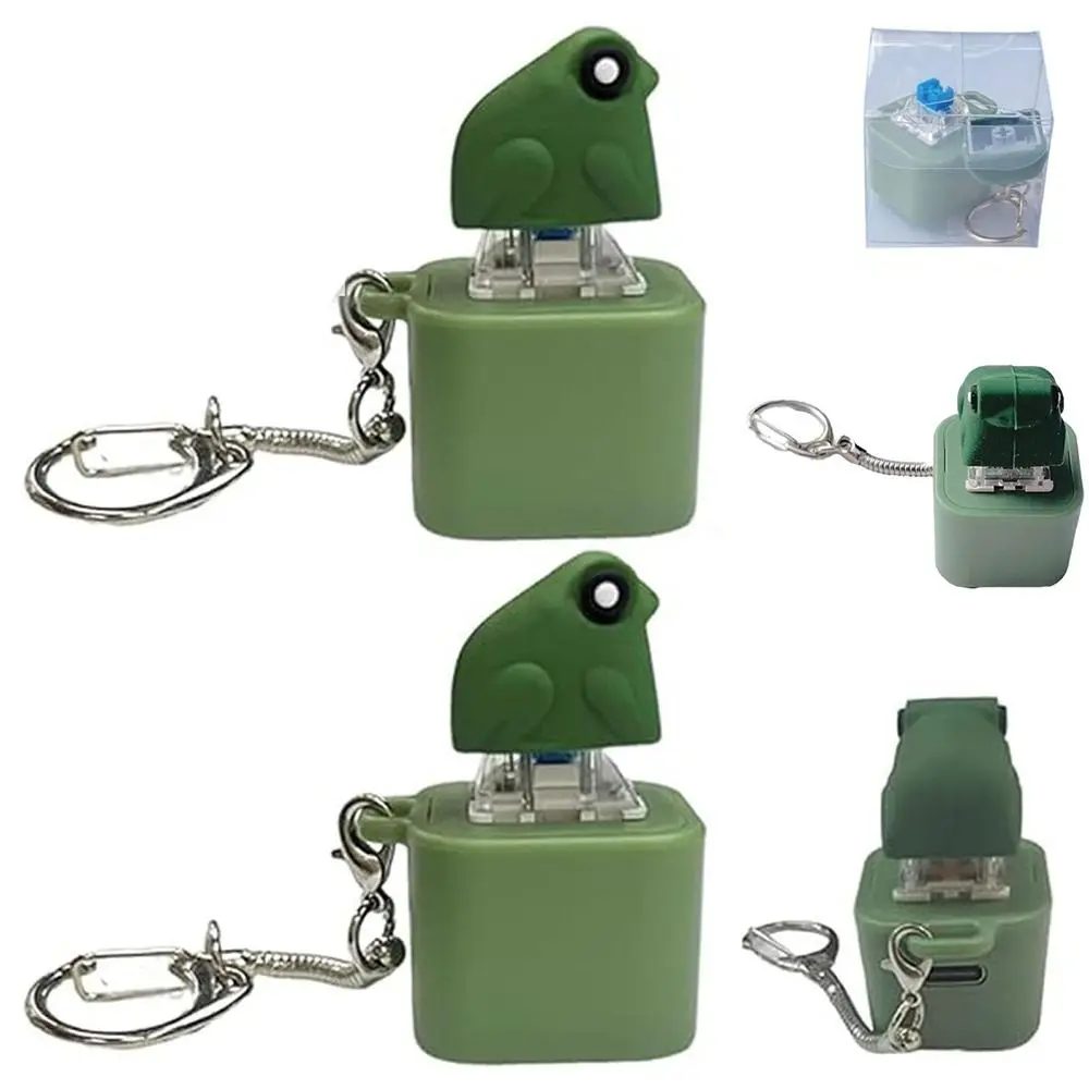 Recarregável croaking sapo chaveiro botão chave alívio do estresse clicky teclado fidget chaveiro alívio do estresse passar o tempo