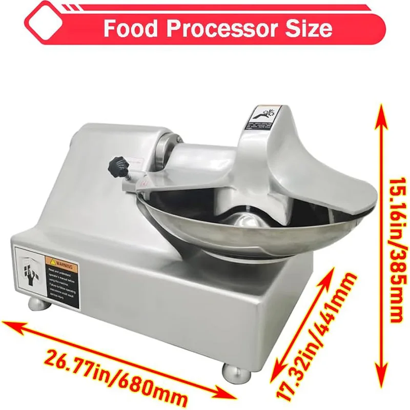 منتج أغذية كهربائي تجاري 110 فولت 5.5L قاطعة طعام من الفولاذ المقاوم للصدأ لقطع اللحوم والخضروات والزنجبيل والثوم