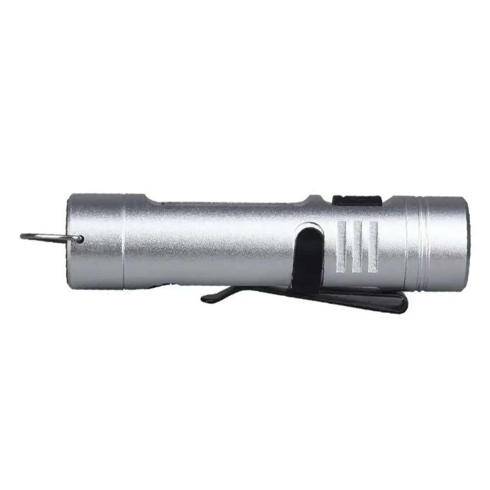 Durable Rechargeable Mini Pocket Flashlight Long-lasting Lighting with Hat Clip Keychain Light Torch for Camping and Travel