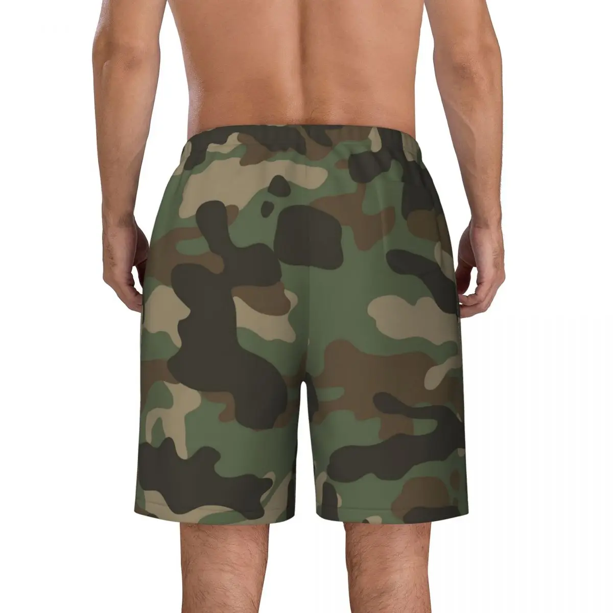 Men Board Shorts Green Camo Army Stylish Swim Trunks Camouflage Comfortable Running Surf Hot Sale Large Size Board Short Pants