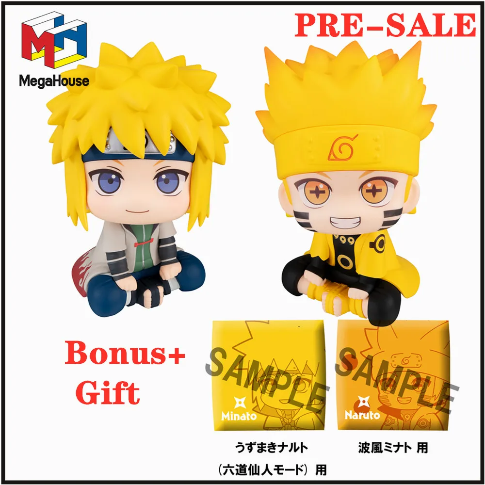 Original Megahouse Anime Figure Naruto Namikaze Minato Rikudousennin Look Up Action Figurine Bandai Shippuden Toy With Gift 11cm