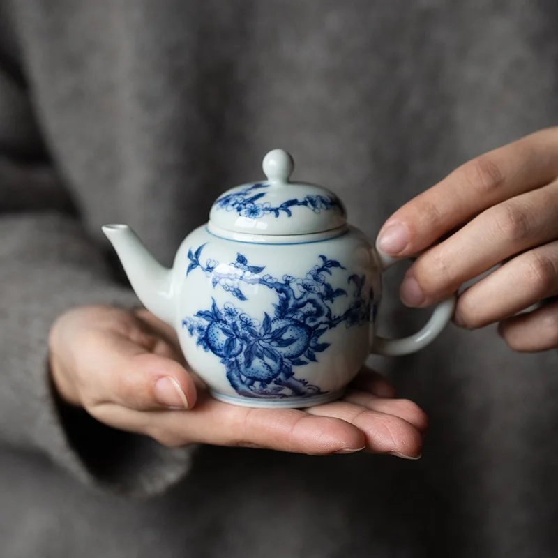 

Antique Porcelain Ceramic Teapot, Single Pot, Kung Fu Tea Set, Little Teapot Ball Hole Filter, Chinese Tea Infusers