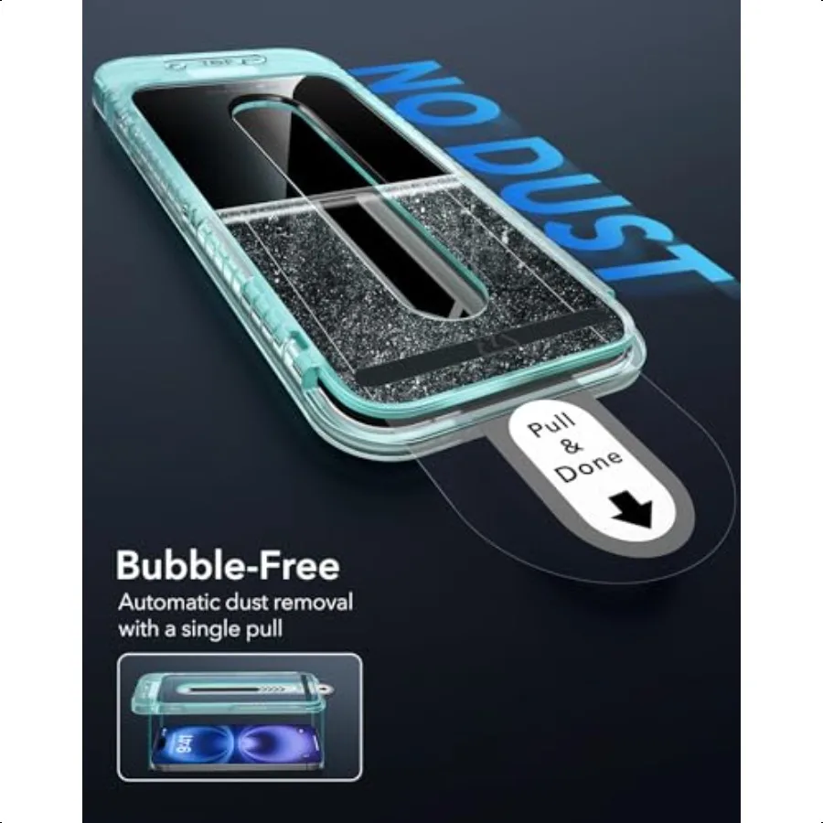 3 عبوات لهاتف iPhone 16 iPhone 15 واقي شاشة [9H Hardn] [مقاوم للكسر من الدرجة العسكرية] تغطية كاملة من الزجاج المقسى مع