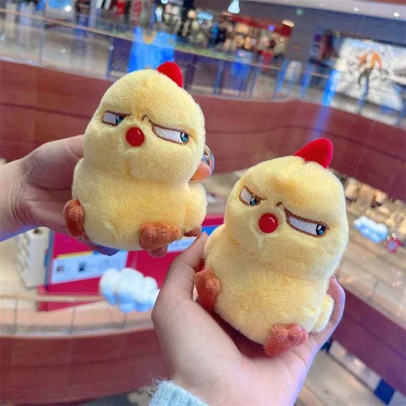 Cute Angry Chicken Plush Doll Pendant Keychain Schoolbag Luggage Pendant Decoration Toy Wholesale Ladies Men Car Key Ring