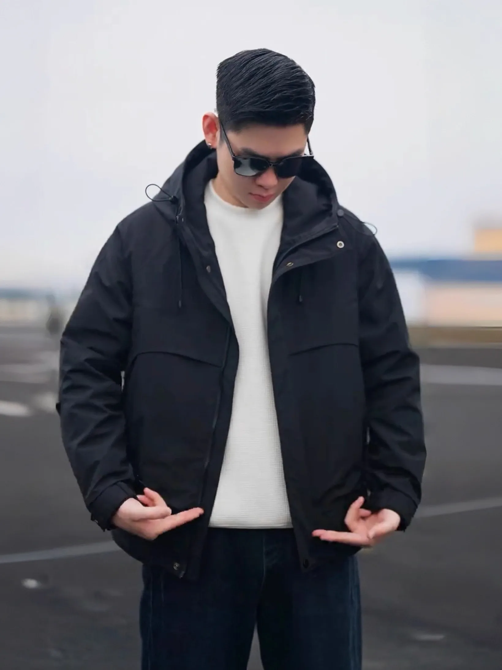 

Warm Cotton Workwear Jaet Men's Loose Fit Outdoor Windproof Faionable New Winter Coat Simple Versatile Casual Cotton Blend