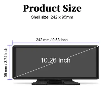 Hippcron 10,26palcový přenosný autorádio s multimediálním video přehrávačem, IPS dotykovou obrazovkou, podporou Carplay/Android auto, univerzální 12-24V 10 nejlepší prodej univerzální obrazovka pro Android - №2