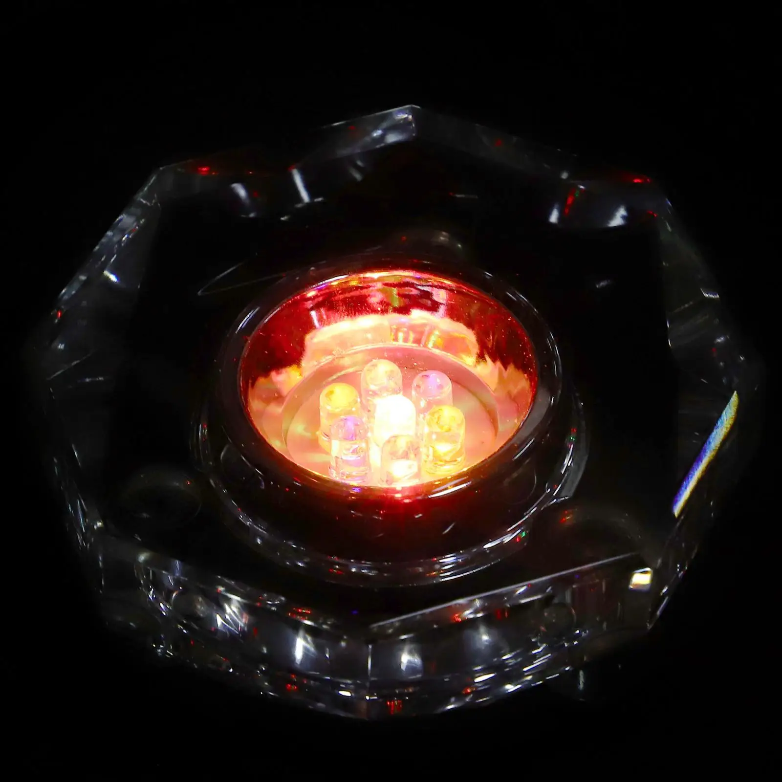 

Crystal Colorful LED Base Multicolor Lighted Stand for Decor Presentations Artificial Lamp Holder Display Pedestal