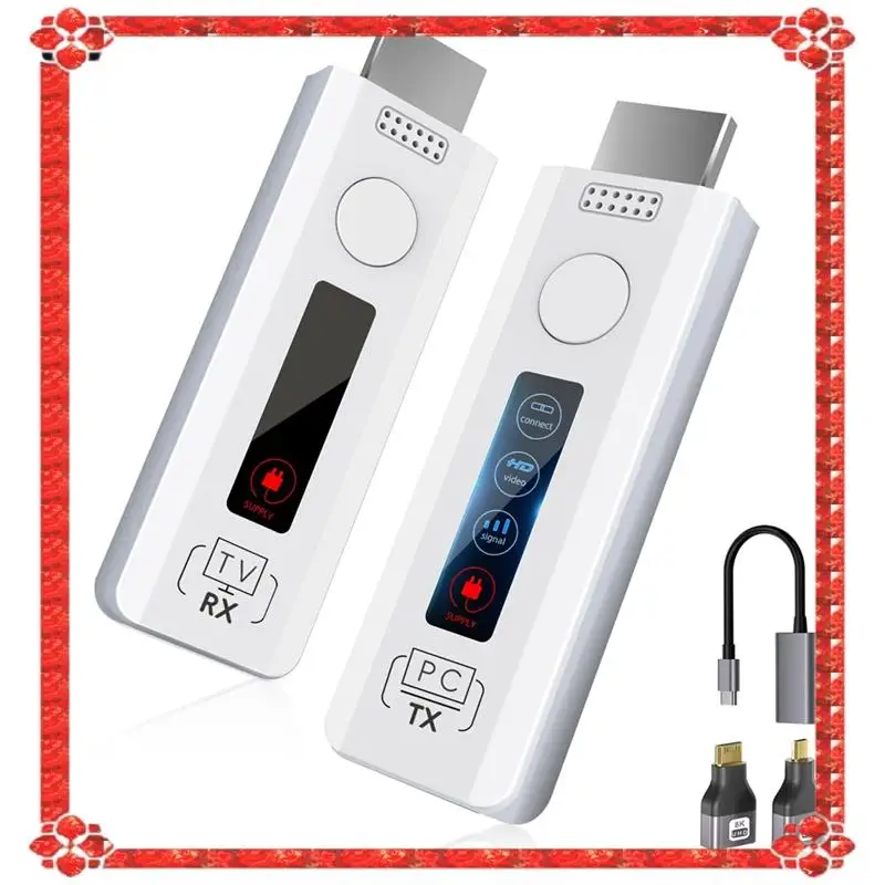 

24-Hour Delivery Wireless -Compatible Transmitter And Receiver 4K Decode Support:Plug& Play Portable Wireless Extender Kit 2