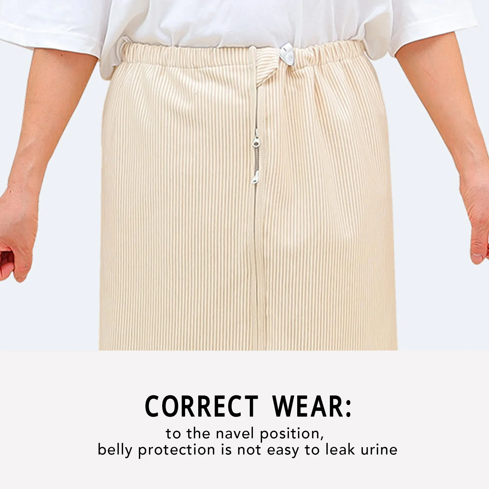 Elderly Diaper Skirt Diaper Pants Cotton Cloth Wearable Incontinence Bed Pad for Adults Elderly Khaki Snap Button Type Adult
