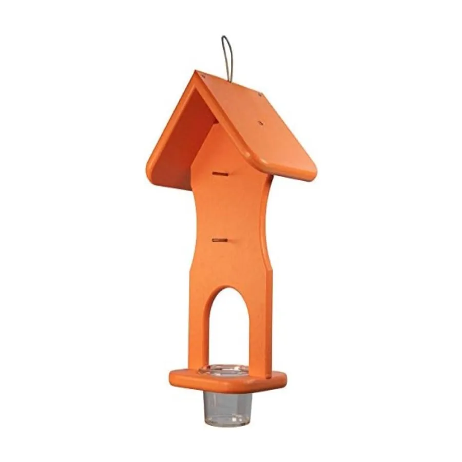 JCs Wildlife Hourglass Jelly and Double Fruit Orange Oriole Bird Feeder - Feed 4 Orange Halves and Grape Jelly - Made in The USA