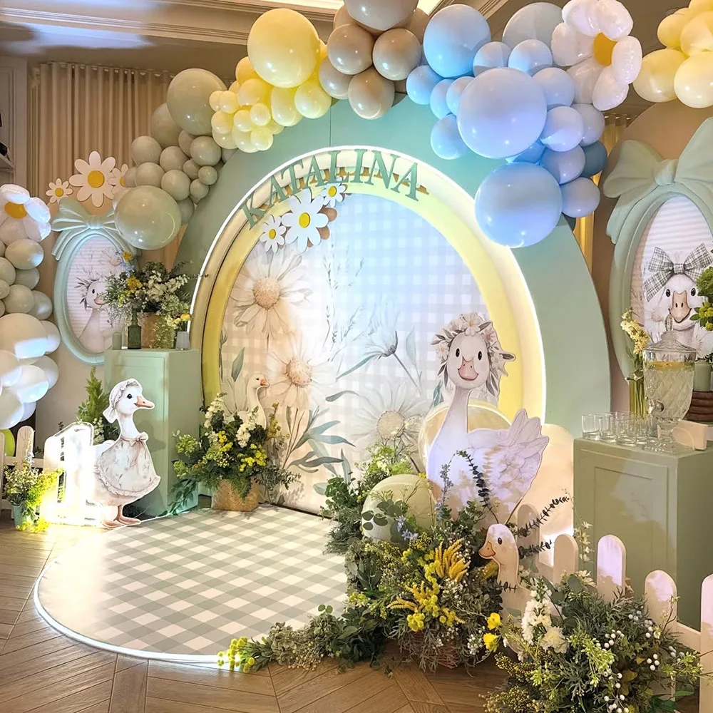 FSDKX Custom Large Wedding Stage Backdrop Stand Wall White Metal Multi-layer Arch for Events Decoration