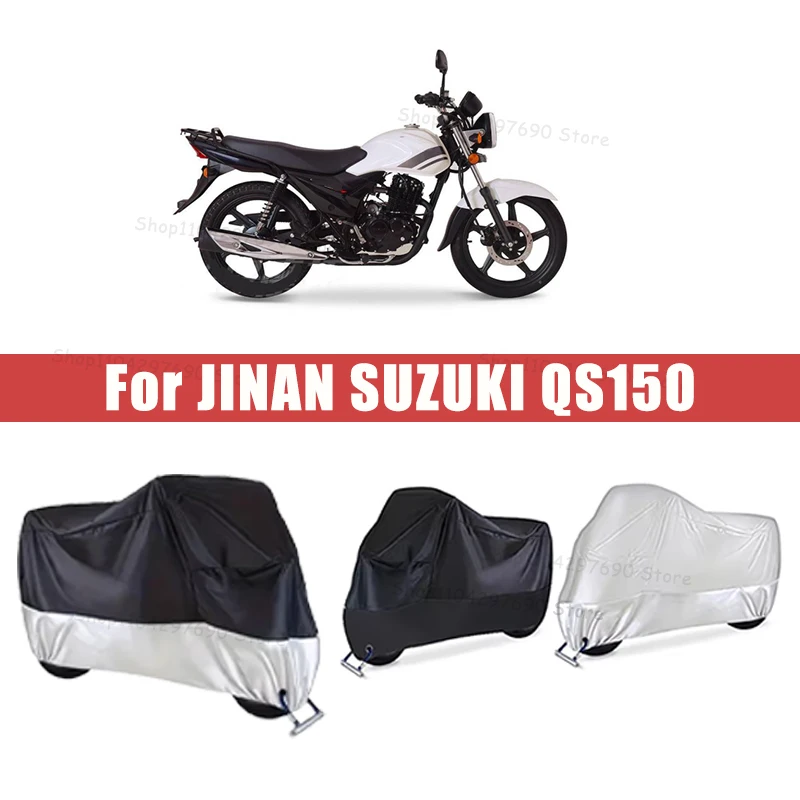 210D Oxford Motorcycle Cover Waterproof All Season UV Protection For JINAN SUZUKI QS150 Anti-Tear Windproof Motorbike Cover