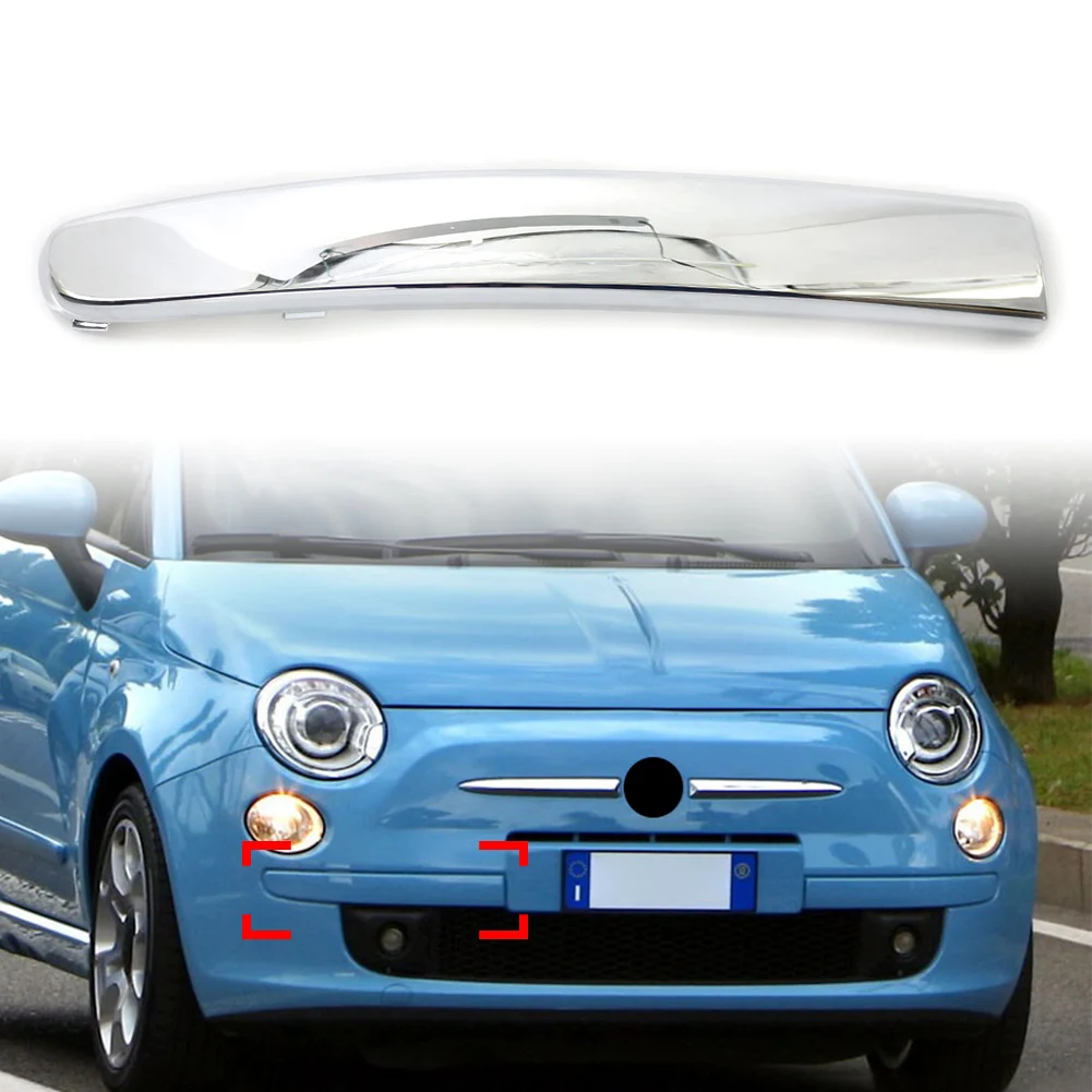 Car Front Bumper Chrome Moulding Decorative Trim Right For FIAT 500 2007 2008 2009 2010 2011 2012 2013 2014 2015 ABS Plastic