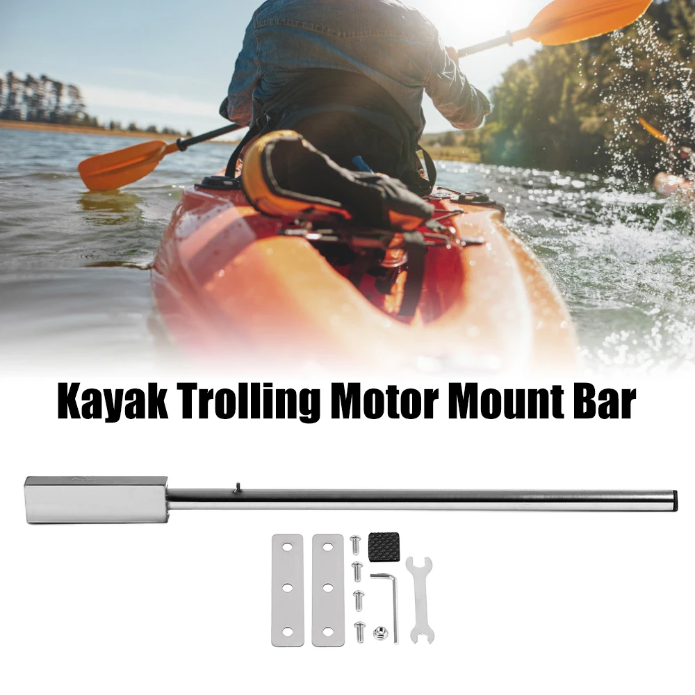 

Customization 91cm Kayak Mount Bar Stainless Steel Rowing Boats Trolling Motor Mount Bar With Hardware