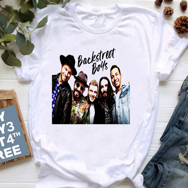 Backstreet Boys t-shirts Summer Rock band Short Sleeves Rock  women street trend Pop casual harajuku graphic  women t shirts