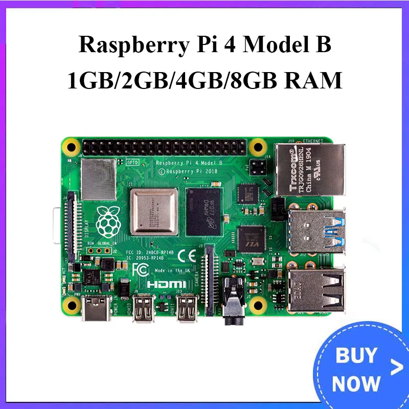 

Raspberry Pi 4 Model B 8GB/4GB/2GB/1GB RAM BCM2711 Quad core Cortex-A72 ARM v8 1.5GHz Support 2.4/5.0 GHz WIFI Bluetooth 5.0