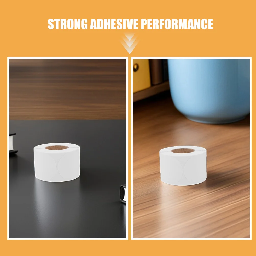 500 قطعة ملصقات بيضاء مستديرة قابلة للكتابة ملصقات ختم ذاتية اللصق نقاط لاصقة دائرية فارغة للحزم نقاط لاصقة بيضاء