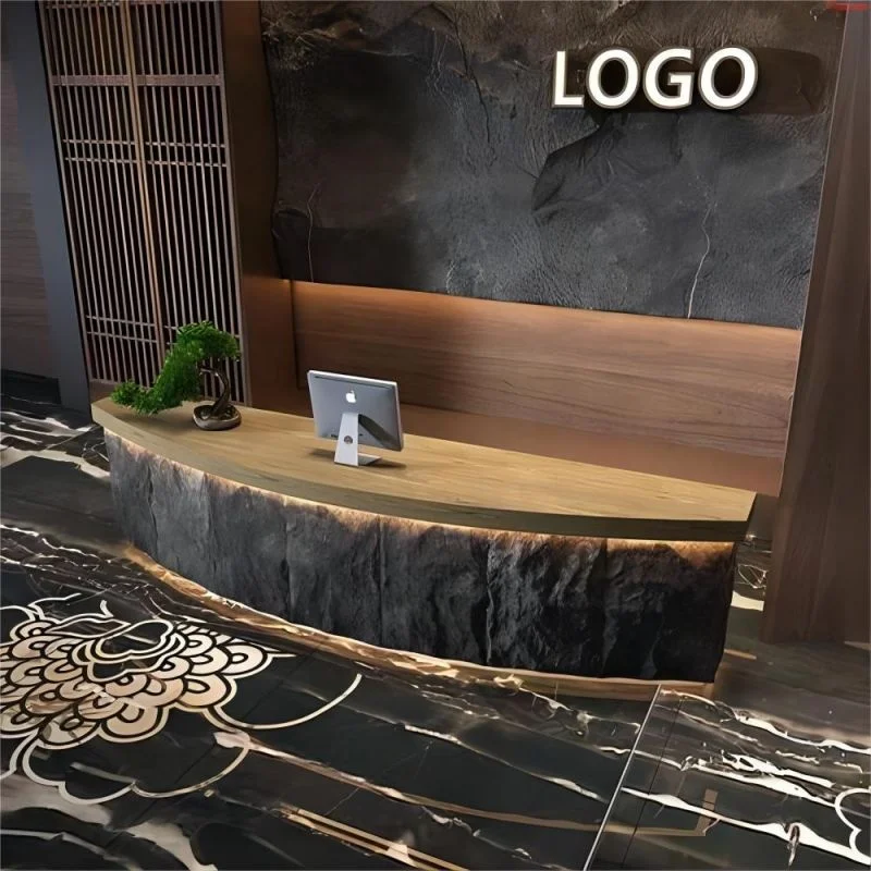 custom.Oval Mobile Phone Shop Modern Reception Spa Luxury Desk Curved Counter Design Reception Desk