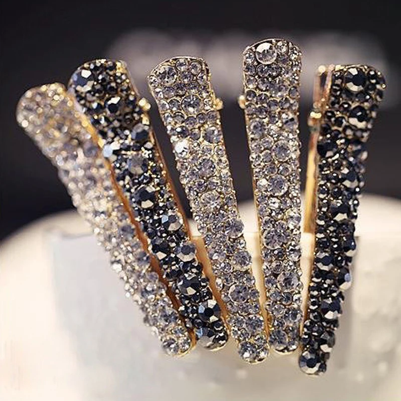 

Bling Crystal Hairpins Headwear For Women Girls Rhinestone Hair Clips Pins Barrette Styling Tools Hair Accessories Crystal Clips