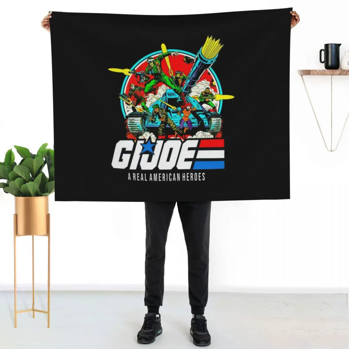 Real American Heroes G.I. Joe VintageActive T-Shirt Throw Blanket Cozy Throw Blanket Birthday Gift for Him Her
