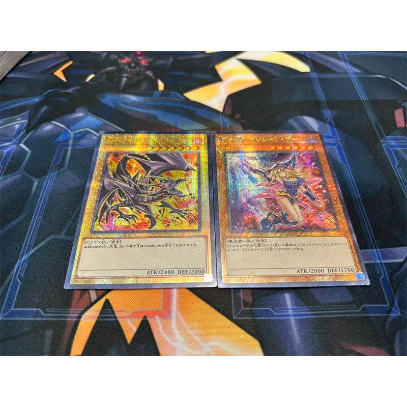 2PCS Yu-Gi-Oh! DIY Anime New Flash Card Black Magician Girl Red-Eyes Black Dragon Game Collection Card Childrens holiday gifts