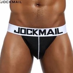 JOCKMAIL Brand Sexy Men underwear jock straps Nylon mesh breathable tanga hombre G-string Thongs gay Underwear men Jockstraps