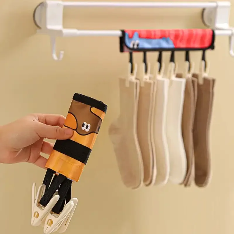 

4pcs Portable Foldable Clothes Hangers for Travel and Home Use | Compact Space-Saving Closet Organizer Hooks for Socks