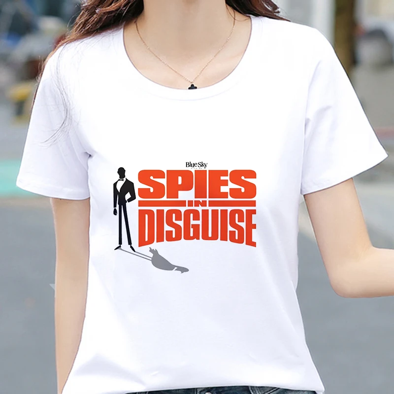 Spies in disguise 2019 New summer t shirt women fashion Short Sleeve t-shirt White Thin section Hipster Tshirt Tops clothing