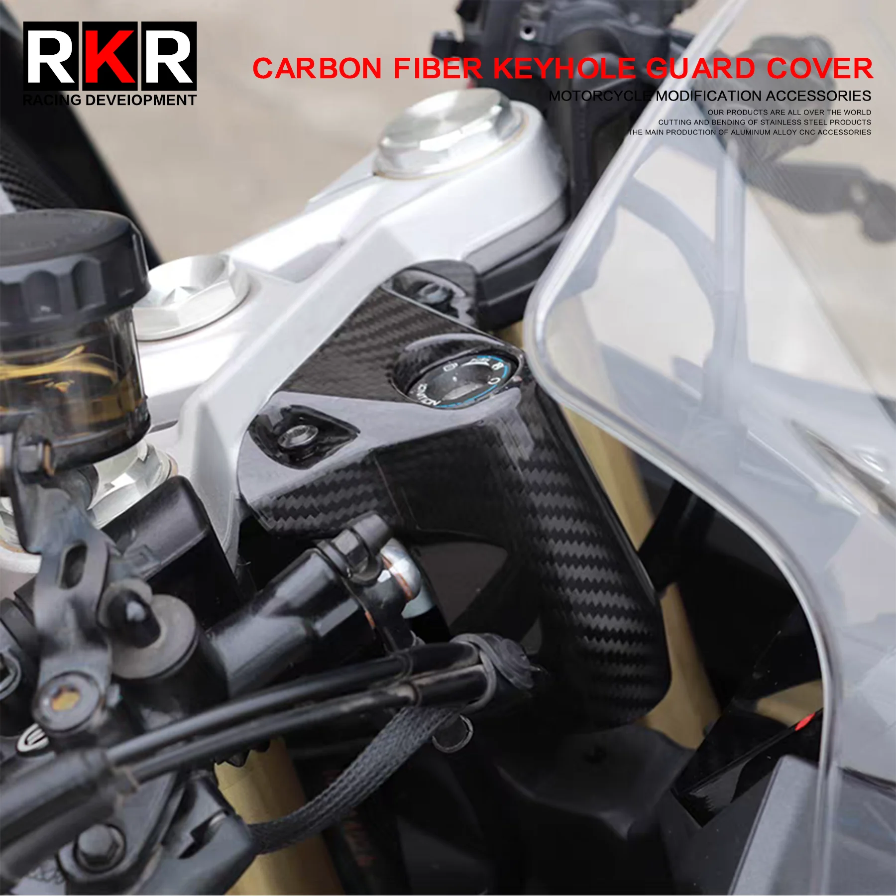 

Motorcycle Carbon Fiber Keyhole Protective Cover Ignition Decorative Cover Accessories For CFMOTO 450SR 450SS 450 SRS SS 450SR-S