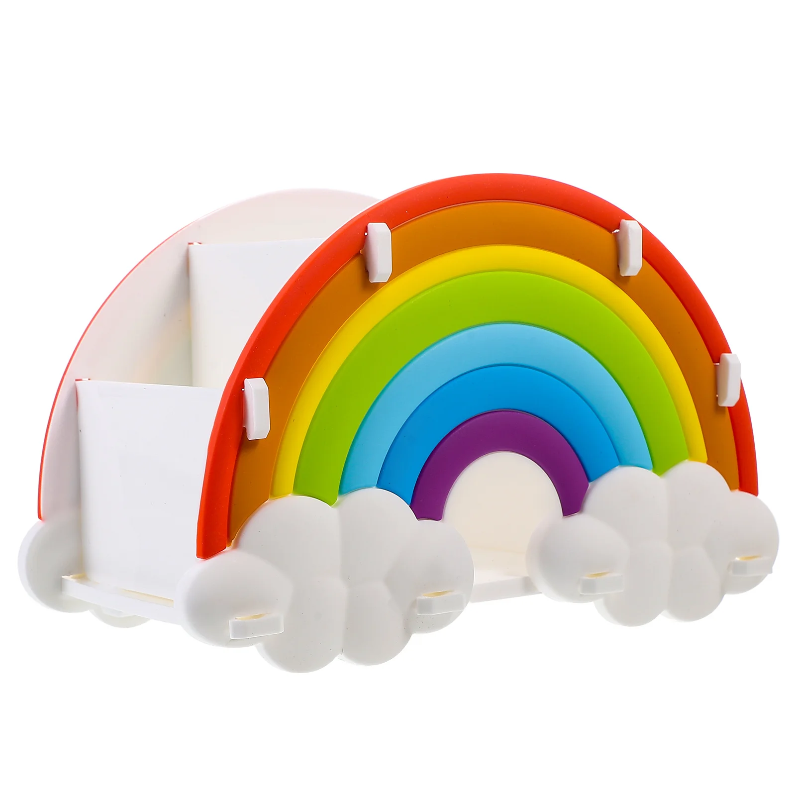 

Rainbow Desk Organizer 3-Section Pen Holder for Pencils Markers Rulers Craft Supplies Storage Box Office Home Bedroom Decor