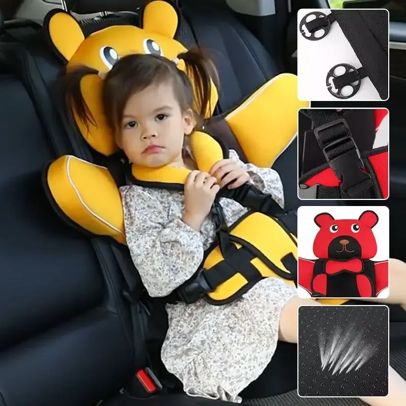 Child Safety Seat Mat for 6 Months To 12 Years Old Breathable Chairs Mats Baby Car Seat Cushion Adjustable Stroller Seat Pad