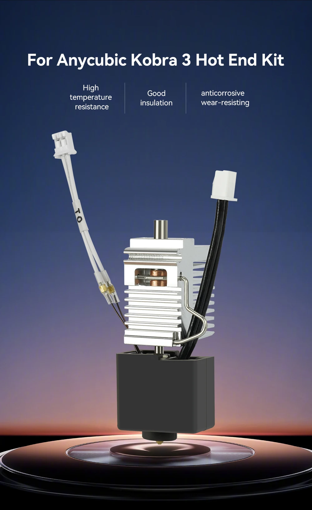 Für Anycubic Kobra 3 Combo Hotend Düse Thermistor Heizrohr 24 V 50 W Heizblock für Anycubic Kobra3 Ersatzzubehör – Detail 1