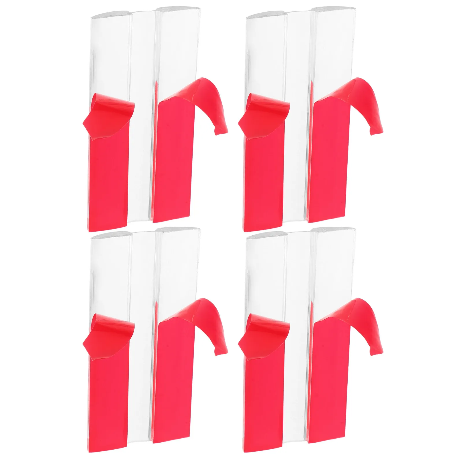 4Pcs Self-Adhesive Clear Acrylic Hinges 65x35mm Anti-Collision Quiet Soft Shaft for Cabinets Drawers Furniture Doors Windows
